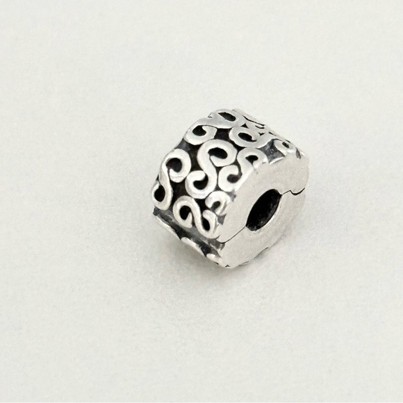Pandora S Swirl Filigree Sterling Silver Retired Clip Bead Charm - Picture 4 of 7